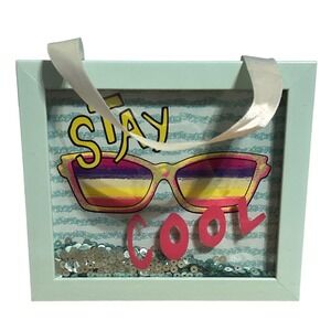 Greenbrier International Wall Decor Stay Cool Sunglasses Sequins Shaker Frame‎